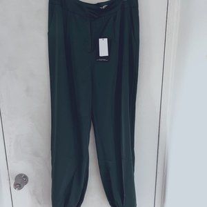 Satin Joggers in Forest Green